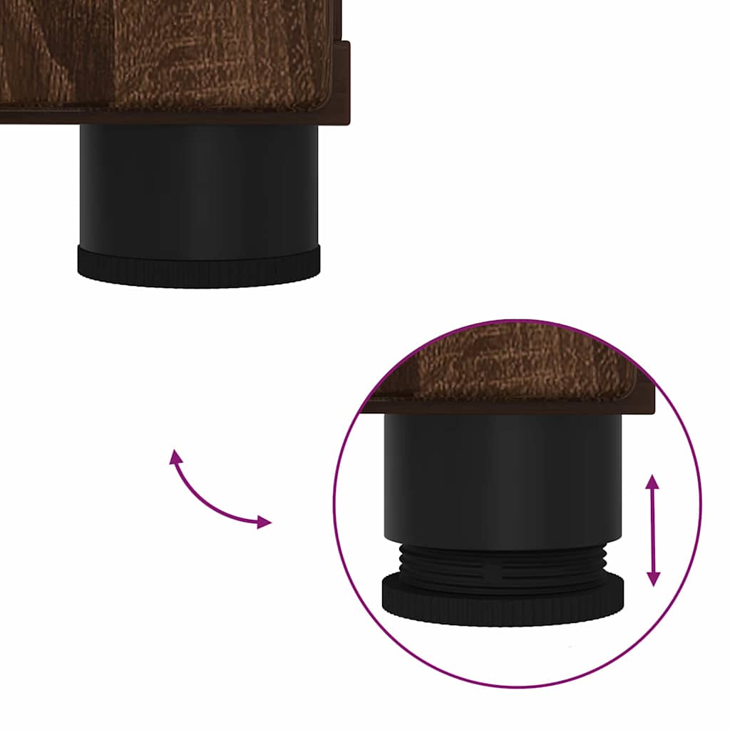 Set di mobili per il bagno con porta 2 pcs Rovere Marrone