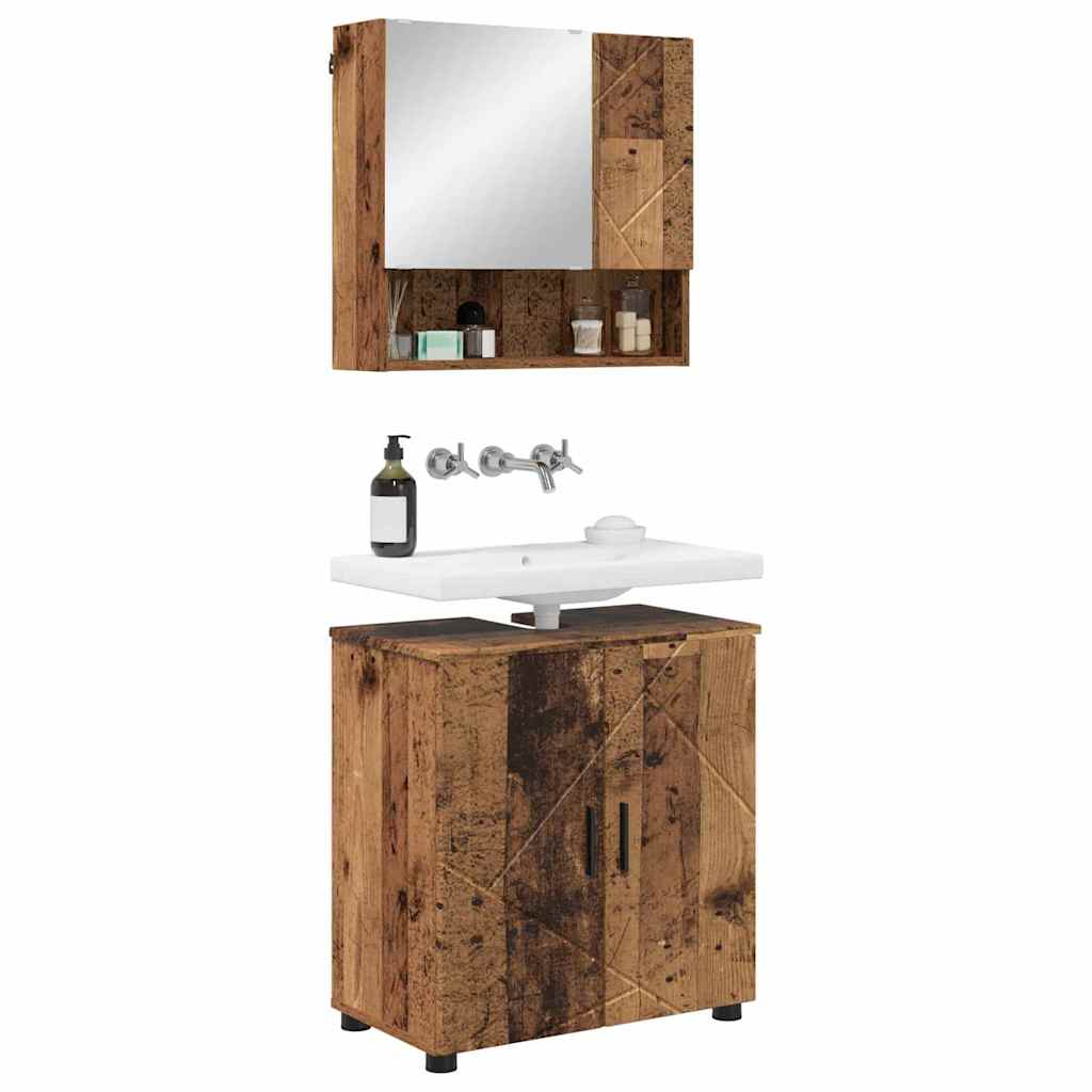 Set di mobili per il bagno 2 pz Legno vecchio 61 x 35 x 64 cm | homemem39