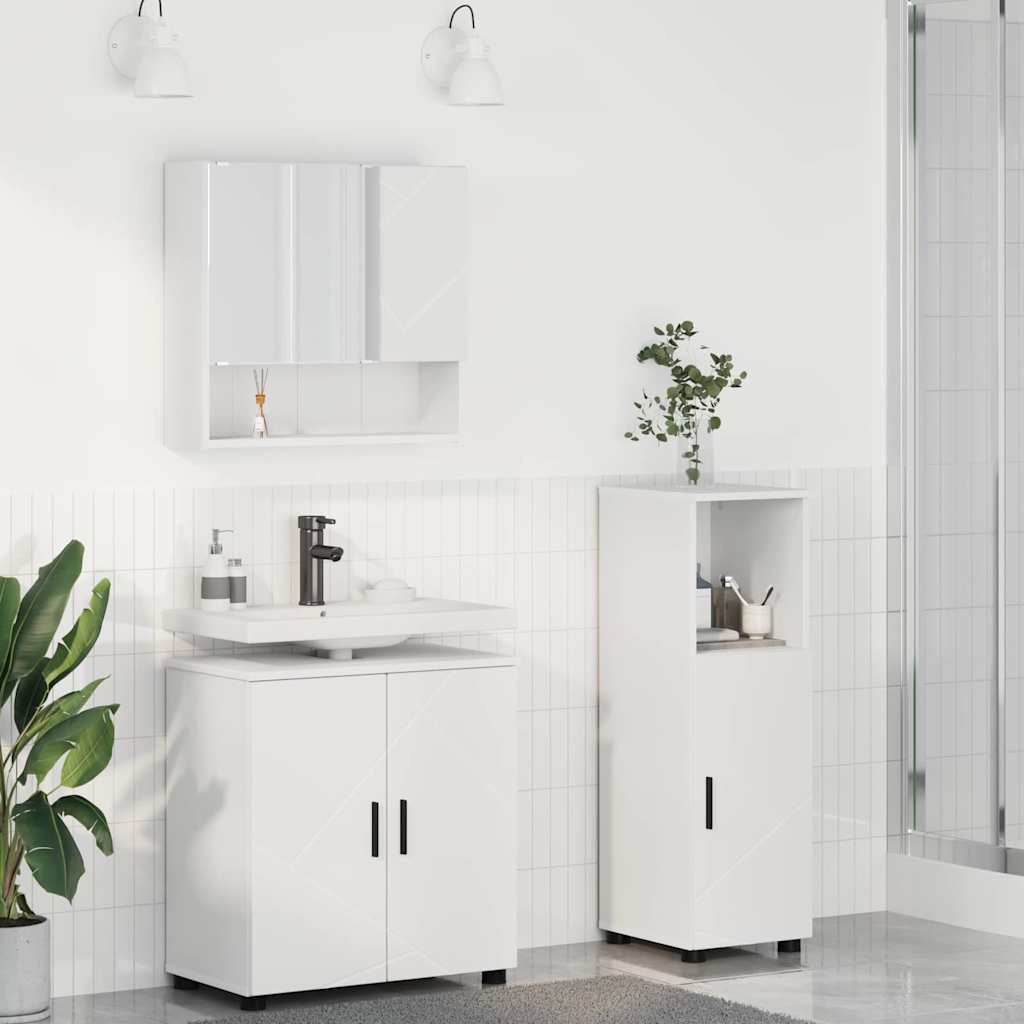 Set di mobili per il bagno Montaggio a parete 3 pcs Bianco
