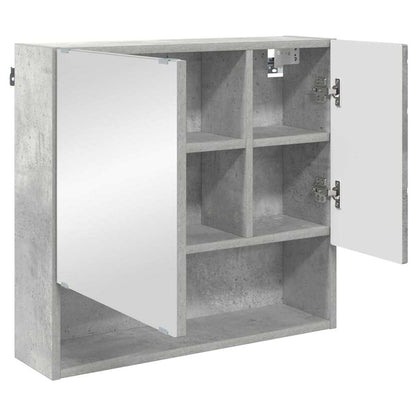 Set di mobili per il bagno con porta 3 pcs Grigio cemento | homemem39