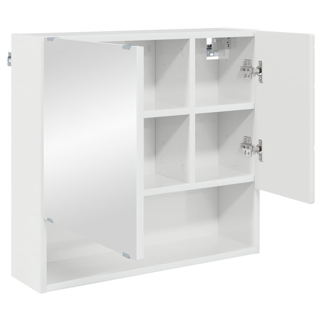 Set di mobili per il bagno con porta 3 pcs Bianco Lucido | homemem39