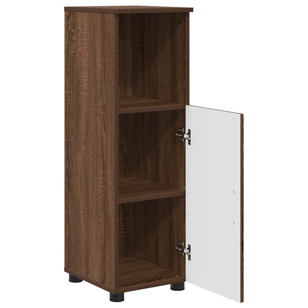 Set di mobili per il bagno con porta 3 pcs Rovere Marrone | homemem39