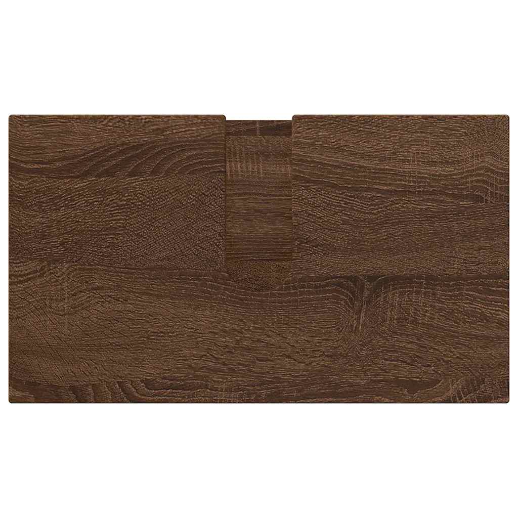 Set di mobili per il bagno con porta 3 pcs Rovere Marrone | homemem39