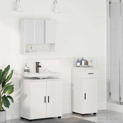 Set di mobili per il bagno con cassetto con porta 3 pcs Bianco