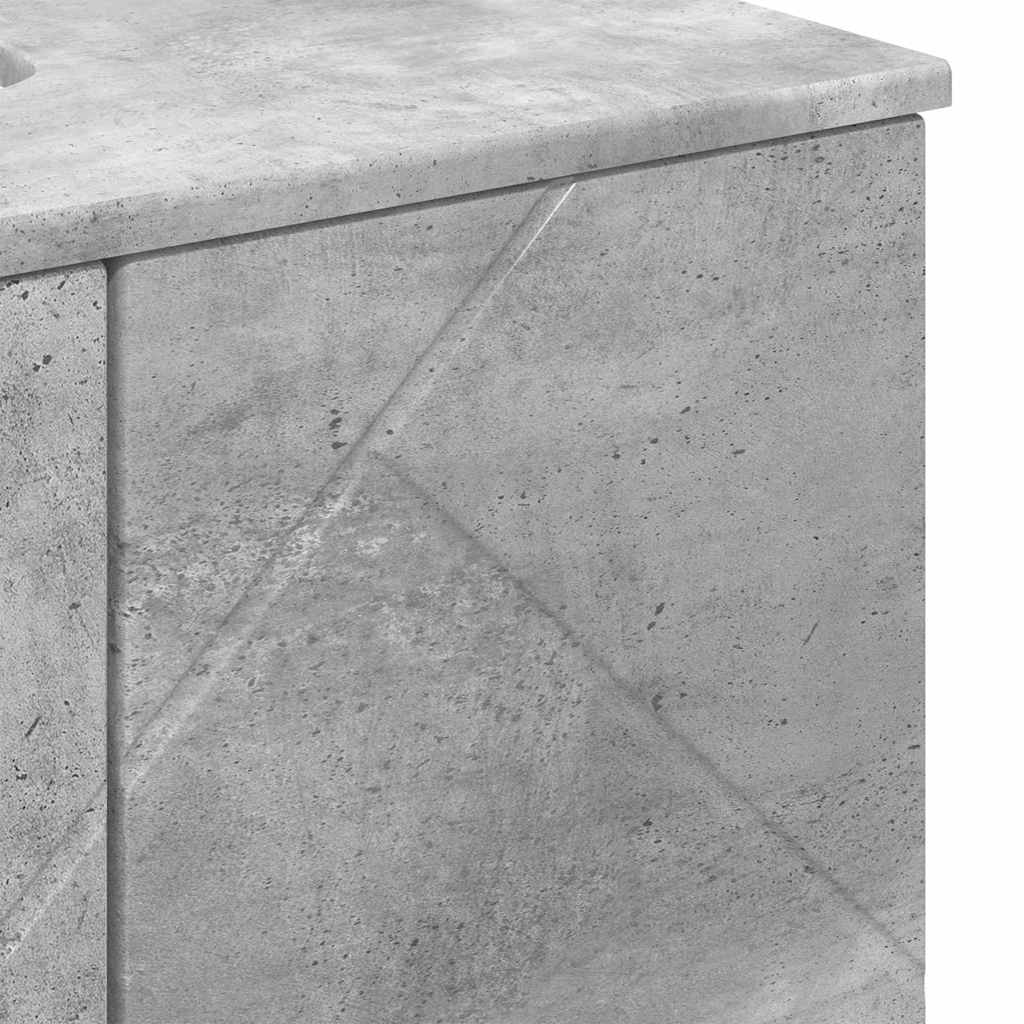 Set di mobili per il bagno con cassetto 3 pcs Grigio cemento