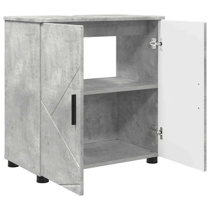 Set di mobili per il bagno con cassetto 3 pcs Grigio cemento