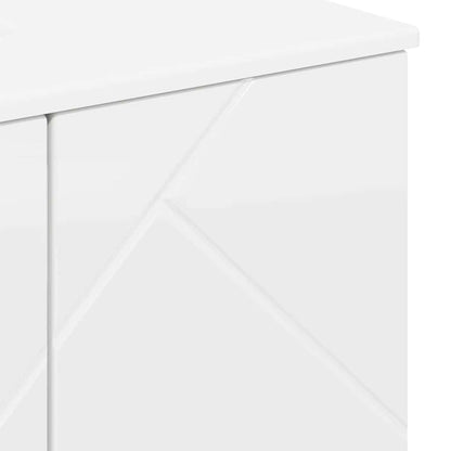 Set di mobili per il bagno con cassetto 3 pcs Bianco Lucido