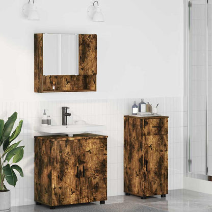 Set di mobili per il bagno 3 pz Rovere fumé 61 x 35 x 64 cm | homemem39