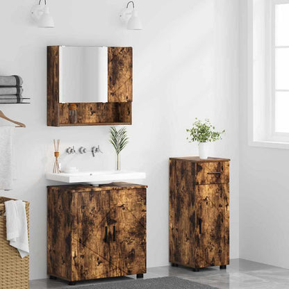 Set di mobili per il bagno 3 pz Rovere fumé 61 x 35 x 64 cm | homemem39