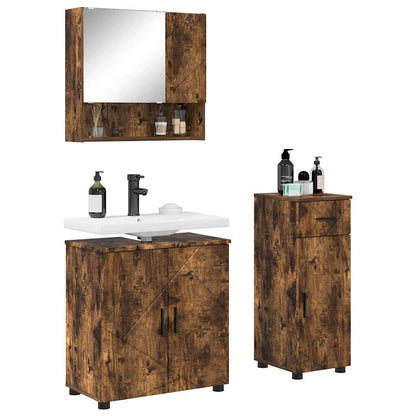 Set di mobili per il bagno 3 pz Rovere fumé 61 x 35 x 64 cm | homemem39