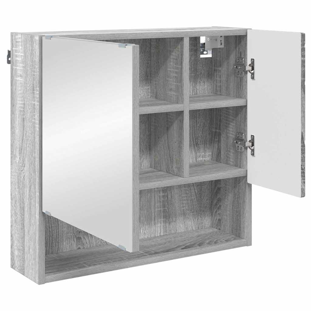 Set di mobili per il bagno 3 pz Grigio Sonoma 61 x 35 x 64 cm | homemem39