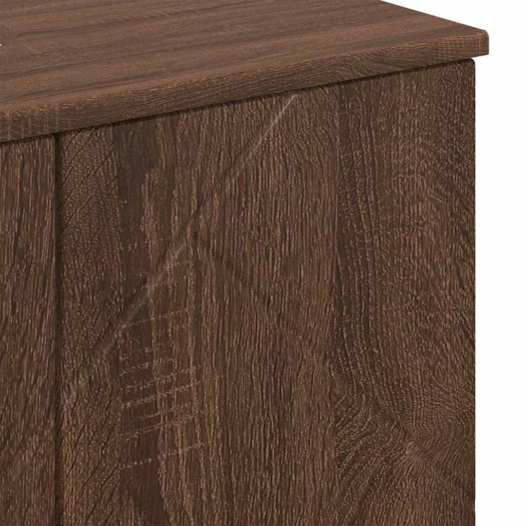 Set di mobili per il bagno con cassetto 3 pcs Rovere Marrone