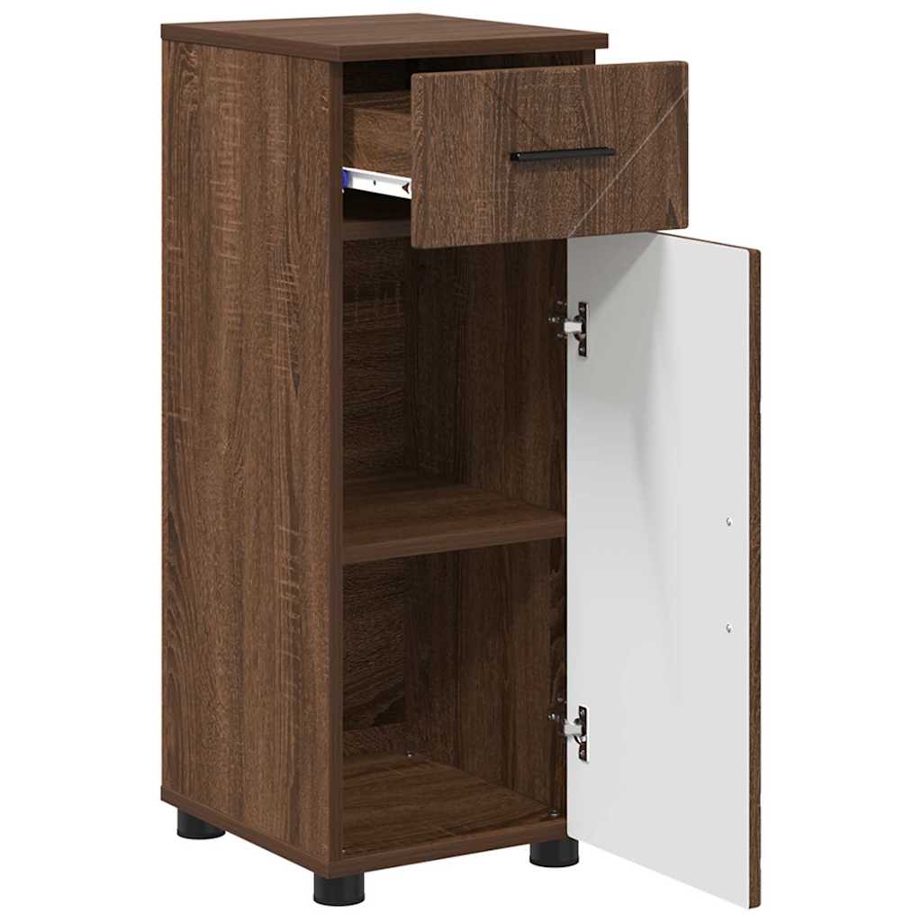 Set di mobili per il bagno con cassetto 3 pcs Rovere Marrone | homemem39