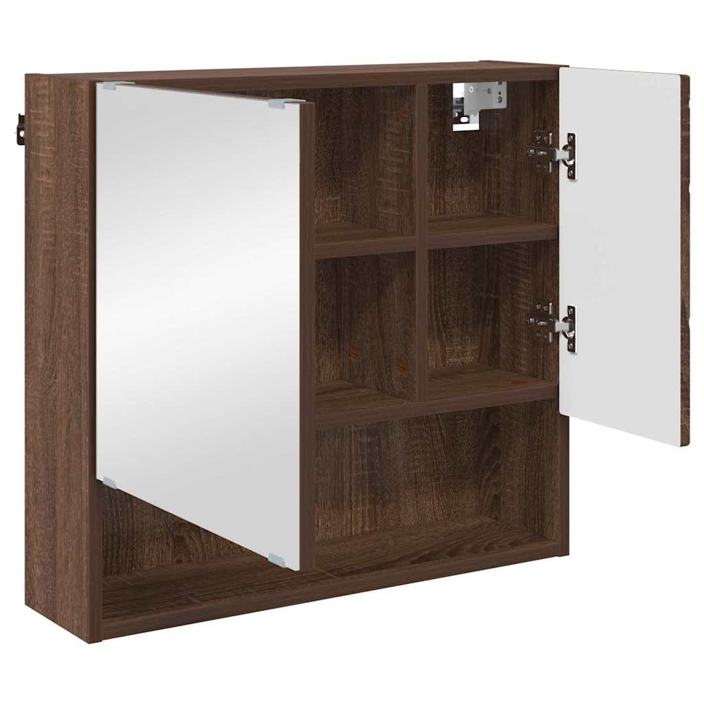 Set di mobili per il bagno con cassetto 3 pcs Rovere Marrone