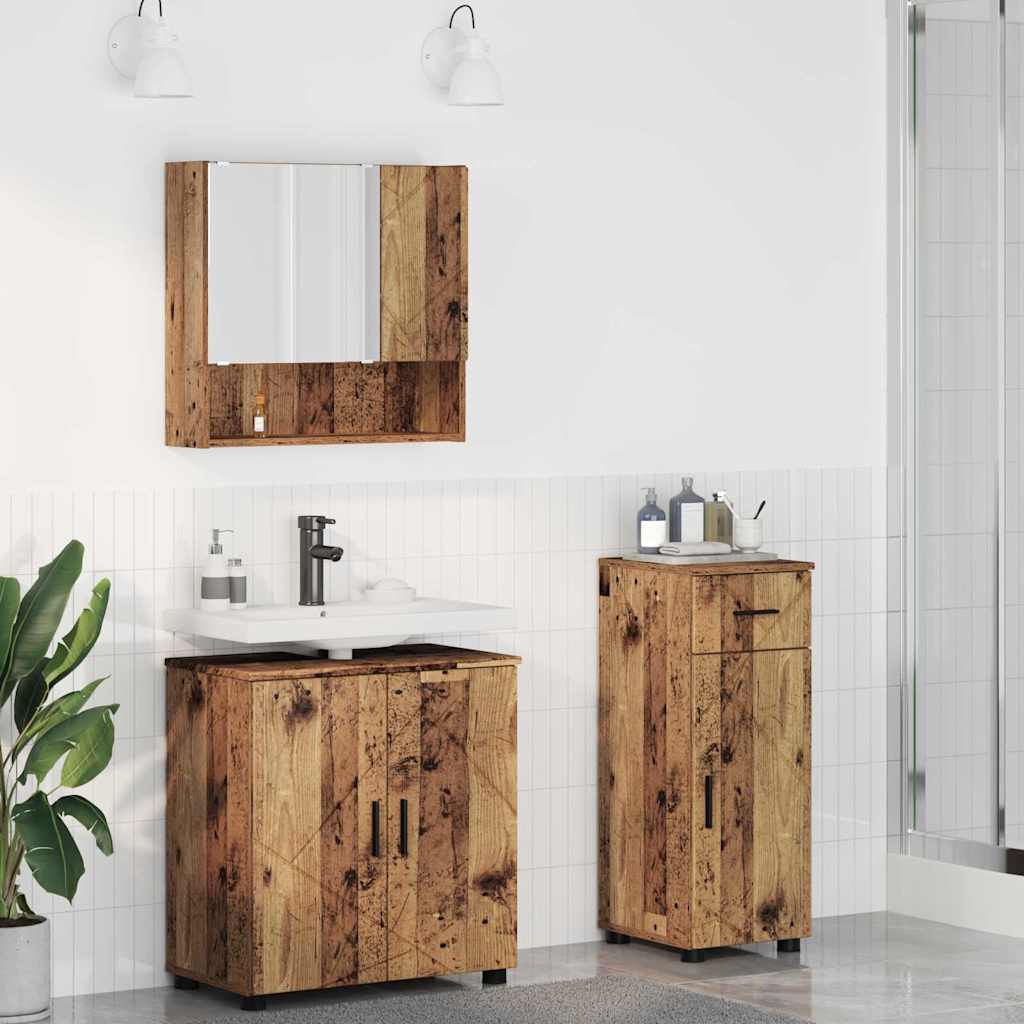 Set di mobili per il bagno 3 pz Legno vecchio 61 x 35 x 64 cm | homemem39