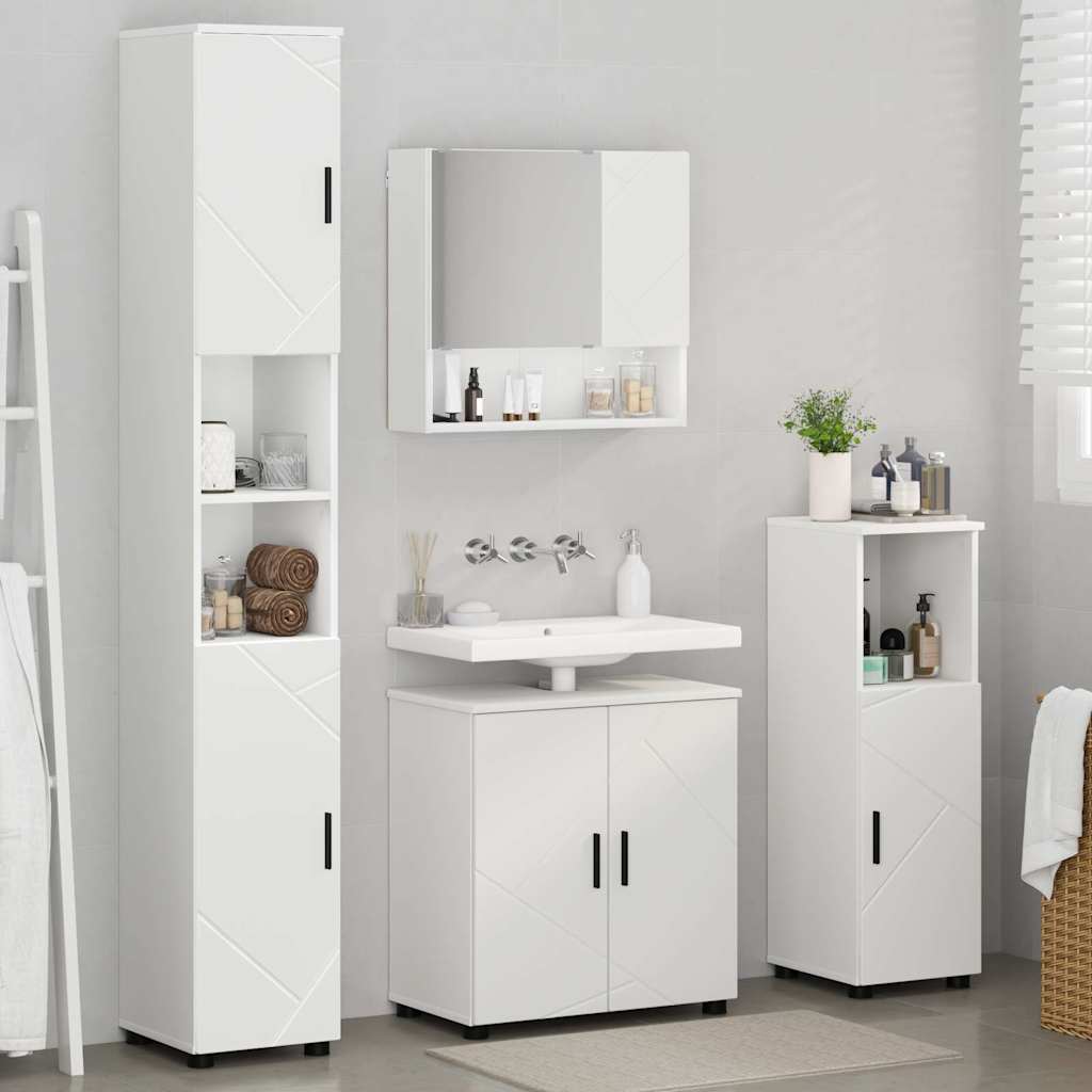 Set di mobili per il bagno 4 pz Bianco 61 x 35 x 64 cm | homemem39