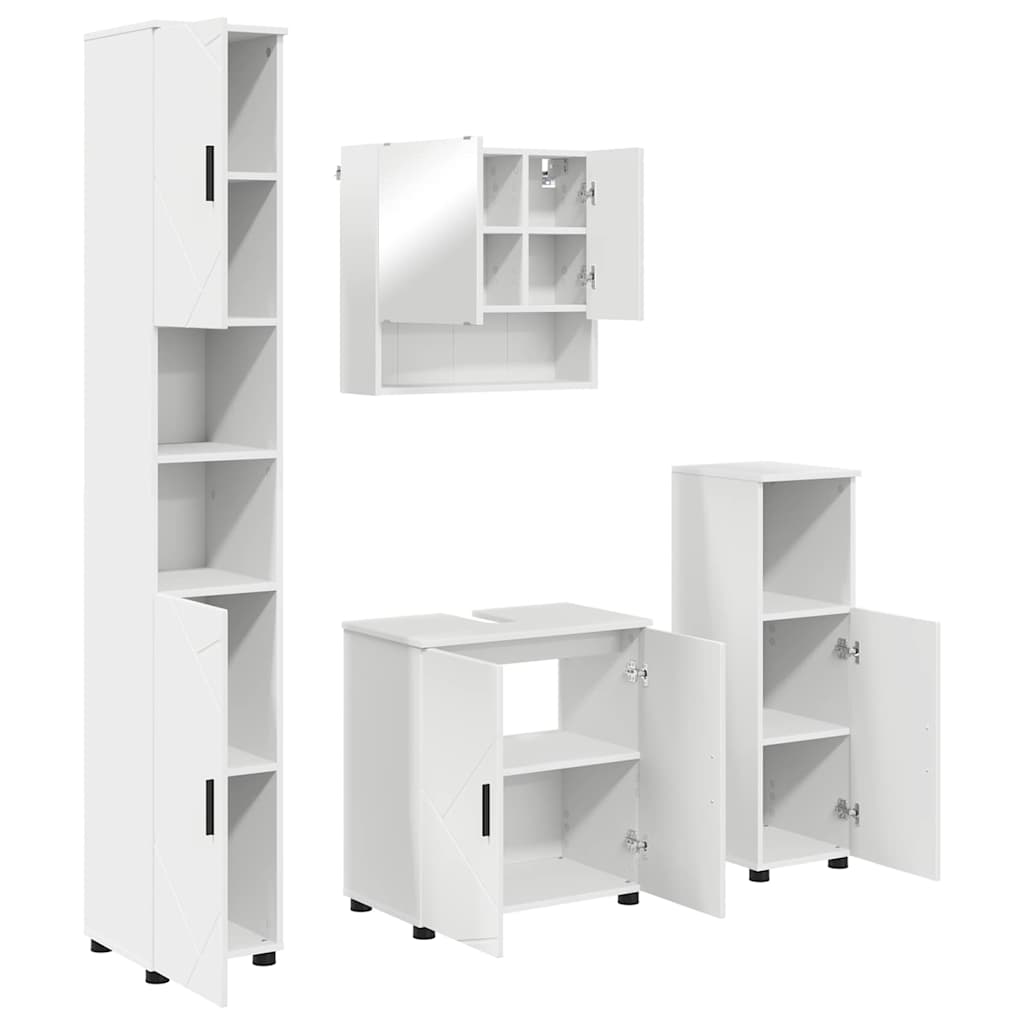 Set di mobili per il bagno 4 pz Bianco 61 x 35 x 64 cm | homemem39