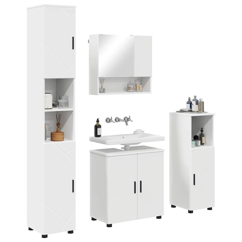 Set di mobili per il bagno 4 pz Bianco 61 x 35 x 64 cm | homemem39