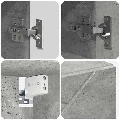Set di mobili per il bagno 4 pz Grigio cemento 61 x 35 x 64 cm | homemem39