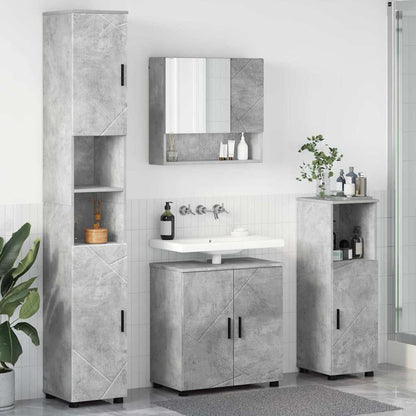 Set di mobili per il bagno 4 pz Grigio cemento 61 x 35 x 64 cm | homemem39
