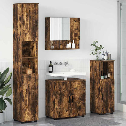 Set di mobili per il bagno 4 pz Rovere fumé 61 x 35 x 64 cm