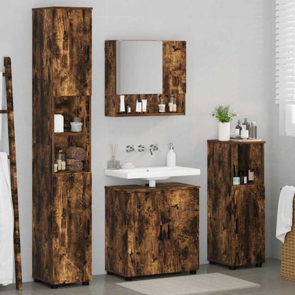 Set di mobili per il bagno 4 pz Rovere fumé 61 x 35 x 64 cm