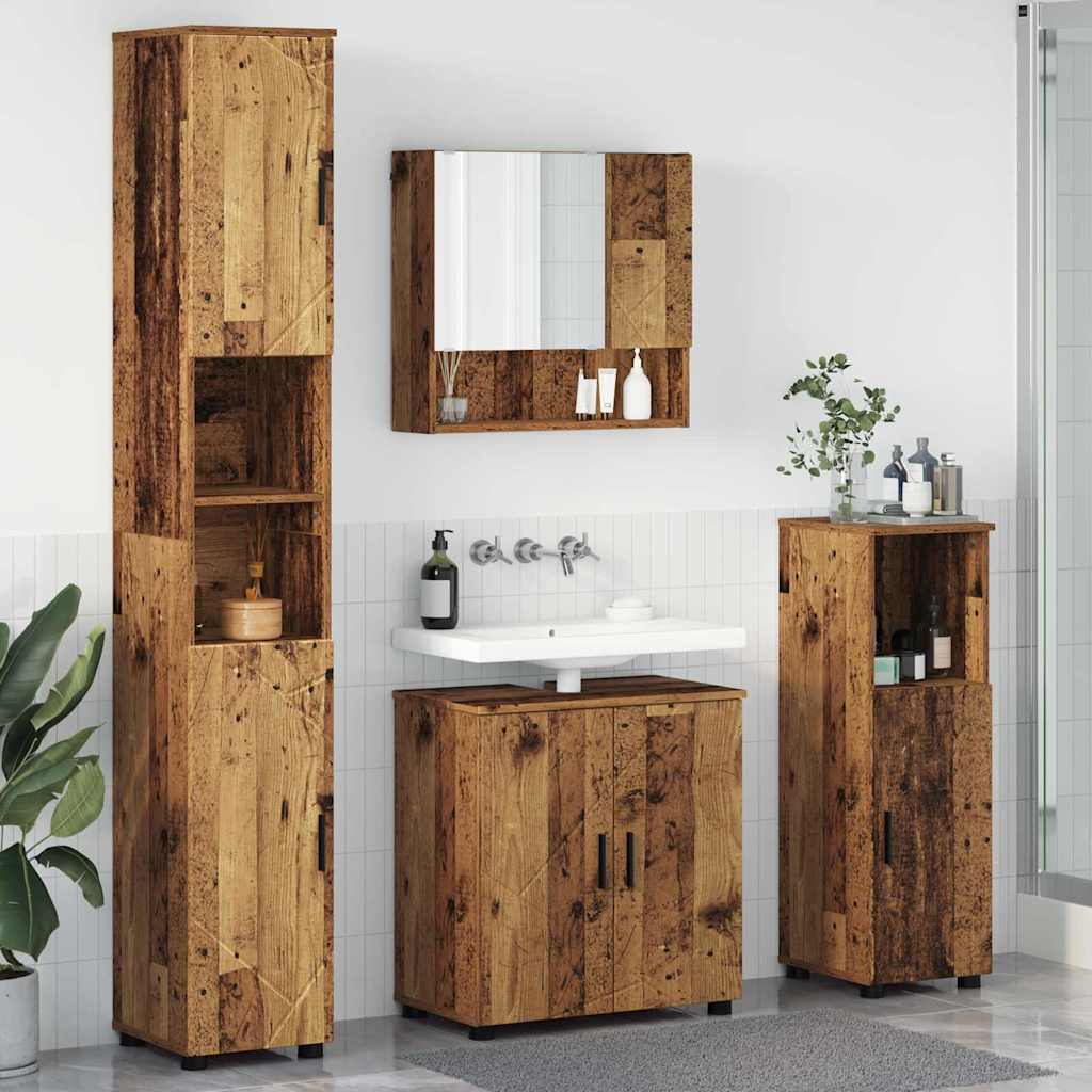 Set di mobili per il bagno 4 pz Legno vecchio 61 x 35 x 64 cm | homemem39
