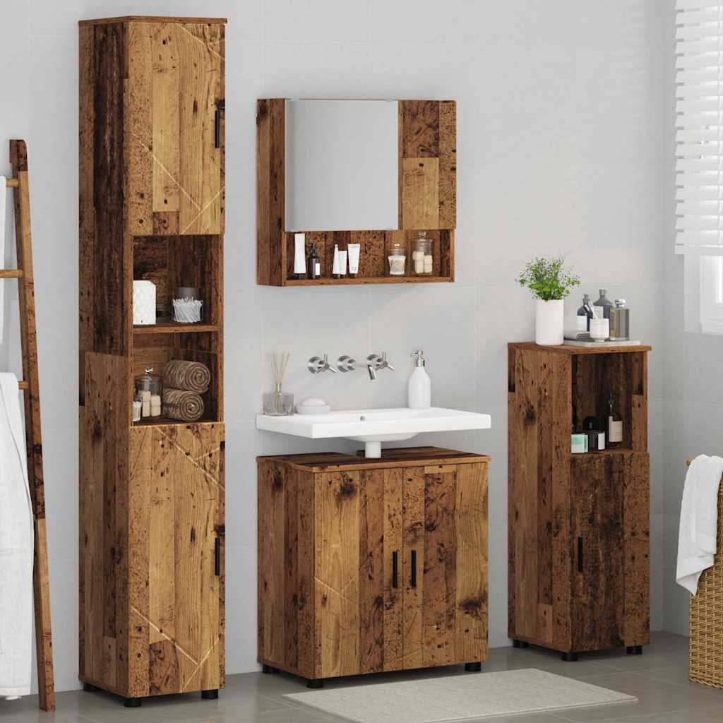 Set di mobili per il bagno 4 pz Legno vecchio 61 x 35 x 64 cm | homemem39