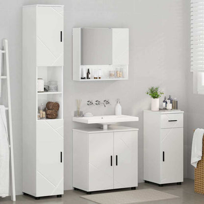 Set di mobili per il bagno 4 pz Bianco Lucido 61 x 35 x 64 cm | homemem39