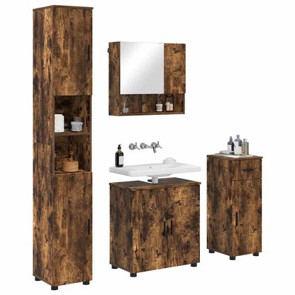 Set di mobili per il bagno 4 pz Rovere fumé 61 x 35 x 64 cm | homemem39