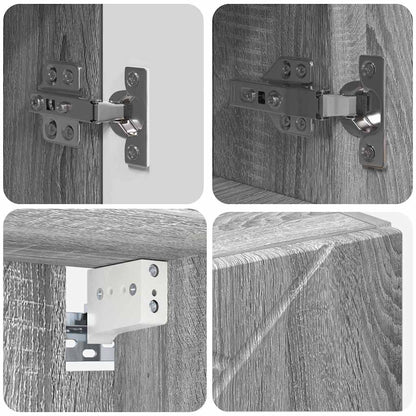 Set di mobili per il bagno 4 pz Grigio Sonoma 61 x 35 x 64 cm | homemem39