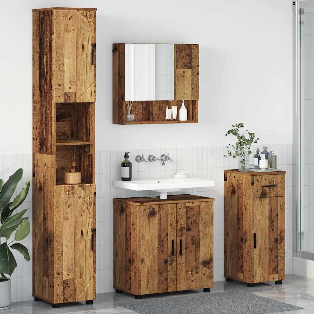 Set di mobili per il bagno 4 pz Legno vecchio 61 x 35 x 64 cm | homemem39