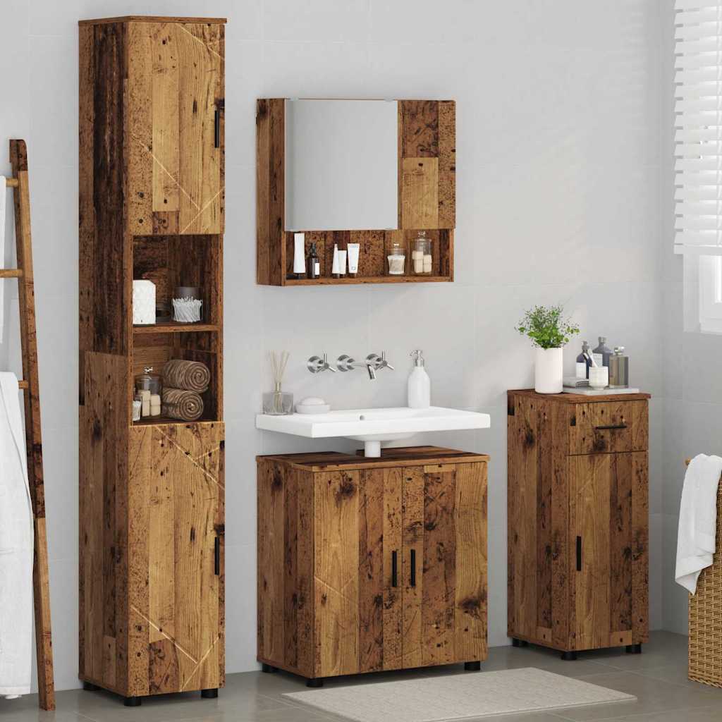 Set di mobili per il bagno 4 pz Legno vecchio 61 x 35 x 64 cm | homemem39