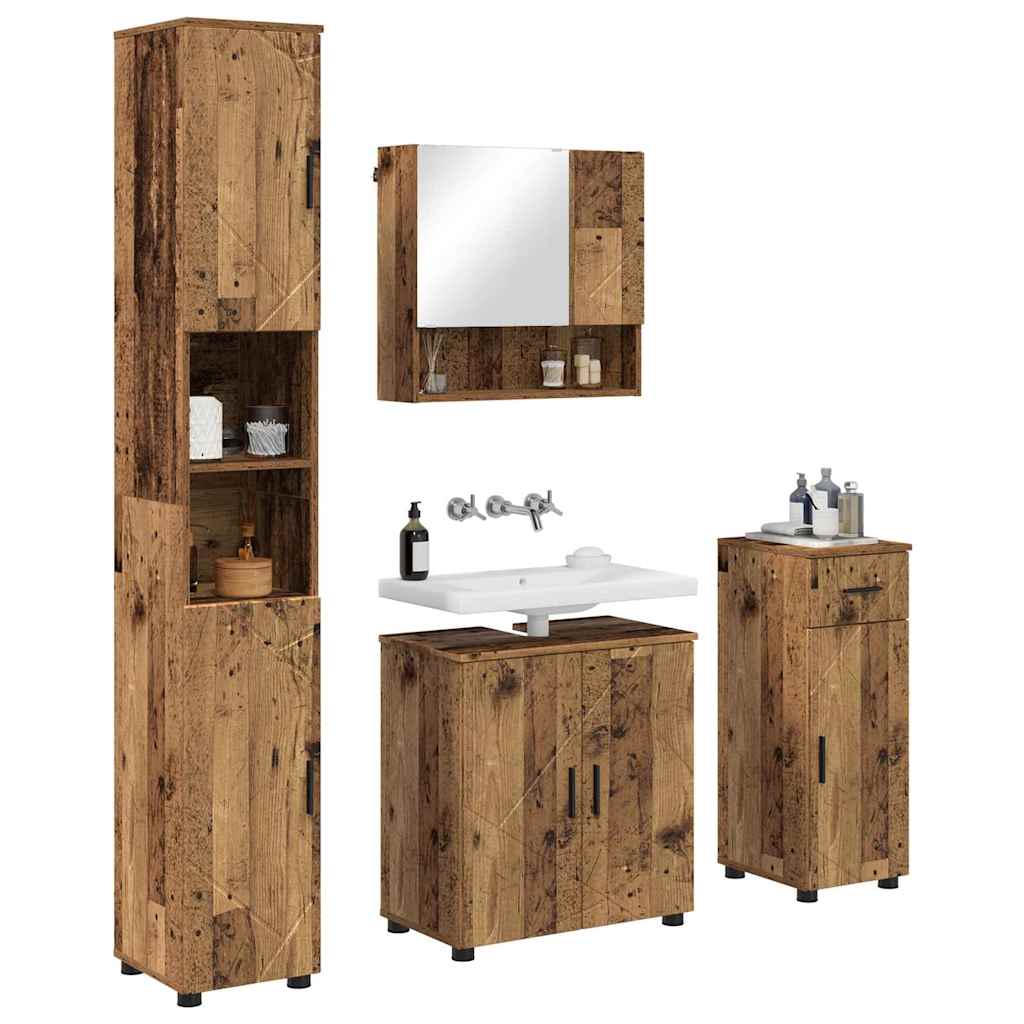 Set di mobili per il bagno 4 pz Legno vecchio 61 x 35 x 64 cm | homemem39