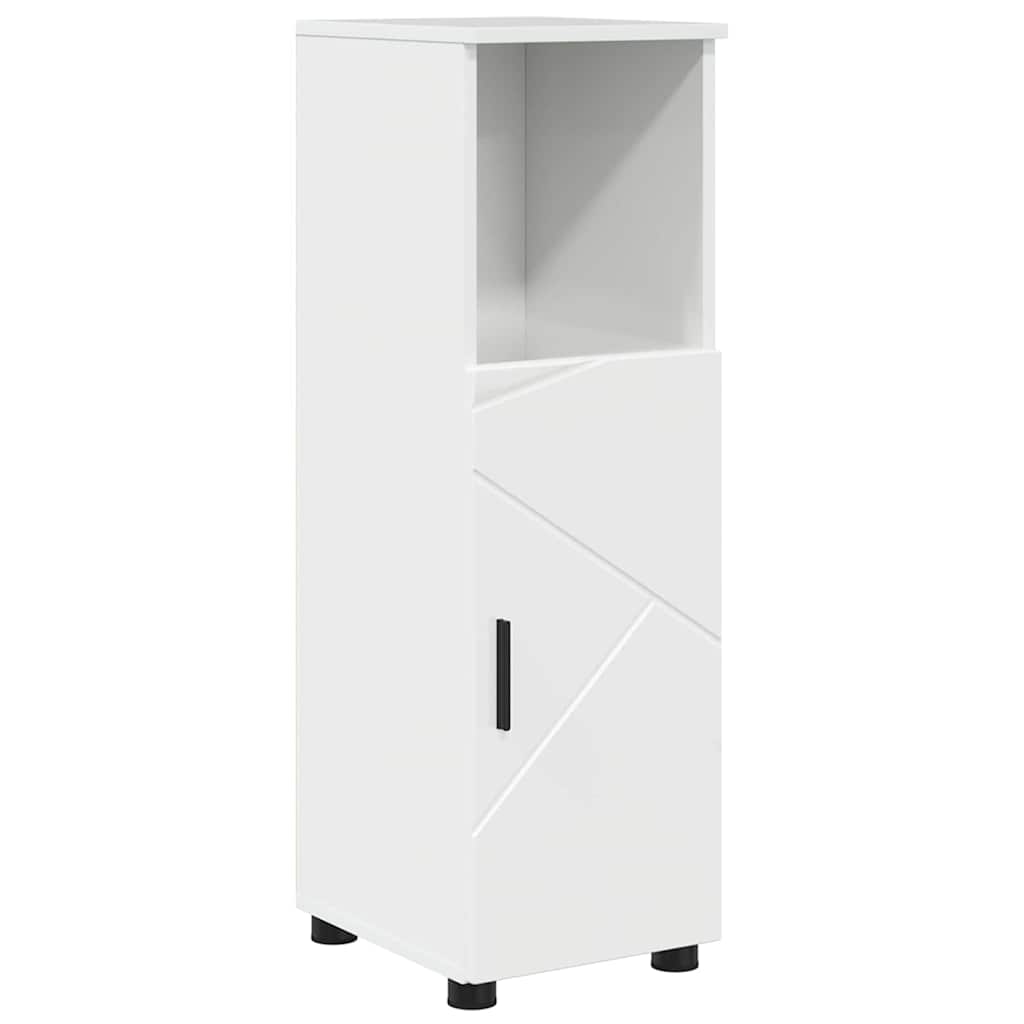 Set di mobili per il bagno con porta 5 pcs Bianco Lucido | homemem39