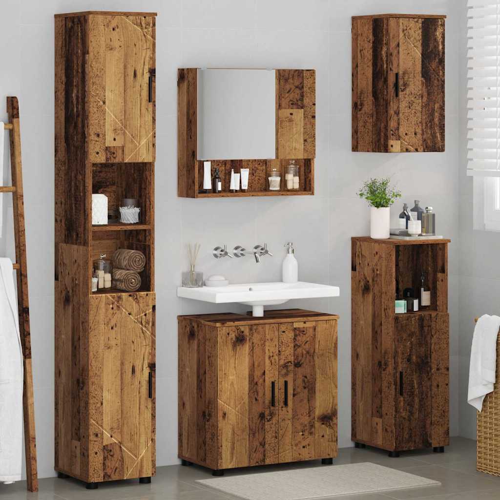 Set di mobili per il bagno 5 pz Legno vecchio 61 x 35 x 64 cm | homemem39