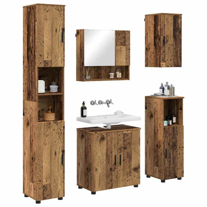 Set di mobili per il bagno 5 pz Legno vecchio 61 x 35 x 64 cm | homemem39