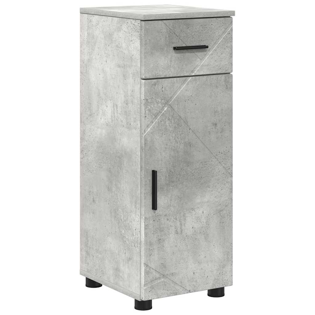 Set di mobili per il bagno con cassetto 5 pcs Grigio cemento | homemem39