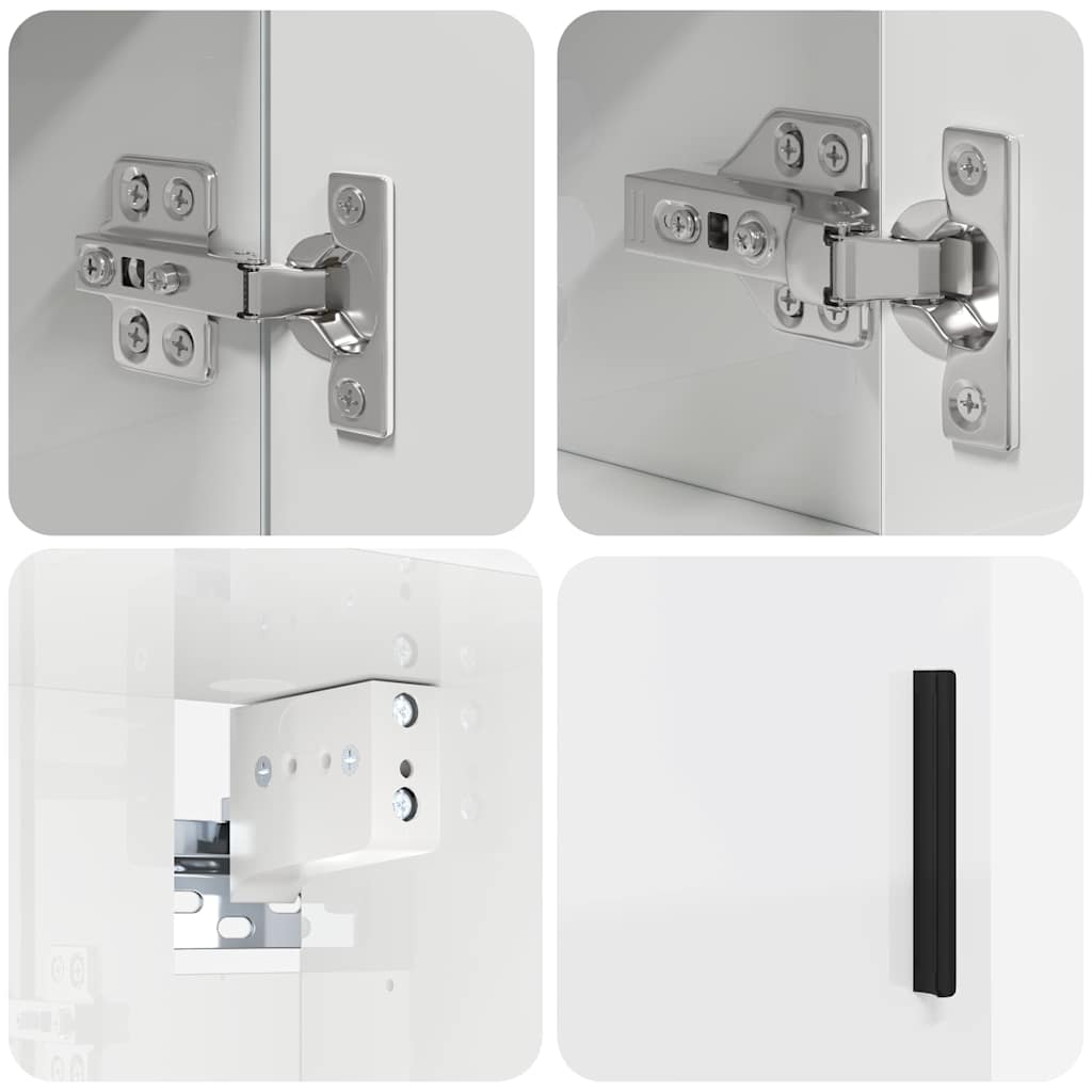 Set di mobili per il bagno con cassetto 5 pcs Bianco Lucido