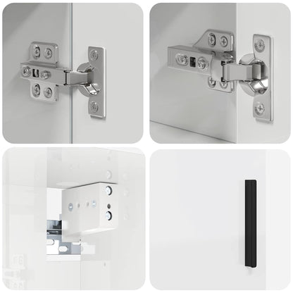 Set di mobili per il bagno con cassetto 5 pcs Bianco Lucido