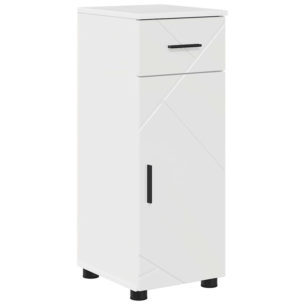 Set di mobili per il bagno con cassetto 5 pcs Bianco Lucido | homemem39