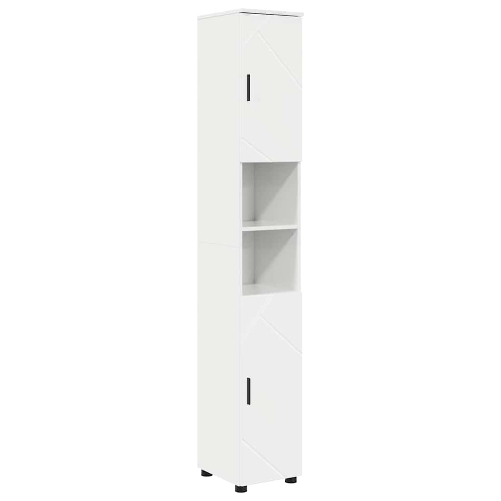 Set di mobili per il bagno con cassetto 5 pcs Bianco Lucido | homemem39