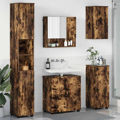 Set di mobili per il bagno 5 pz Rovere fumé 61 x 35 x 64 cm