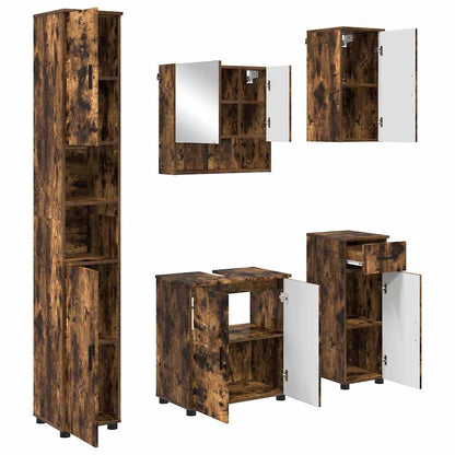 Set di mobili per il bagno 5 pz Rovere fumé 61 x 35 x 64 cm