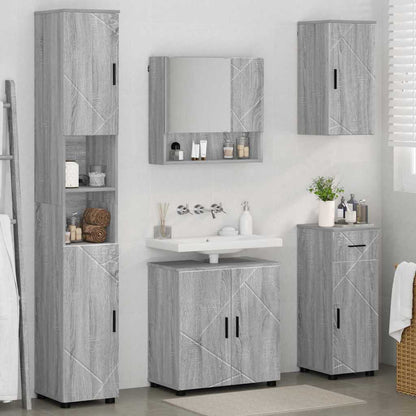 Set di mobili per il bagno 5 pz Grigio Sonoma 61 x 35 x 64 cm | homemem39