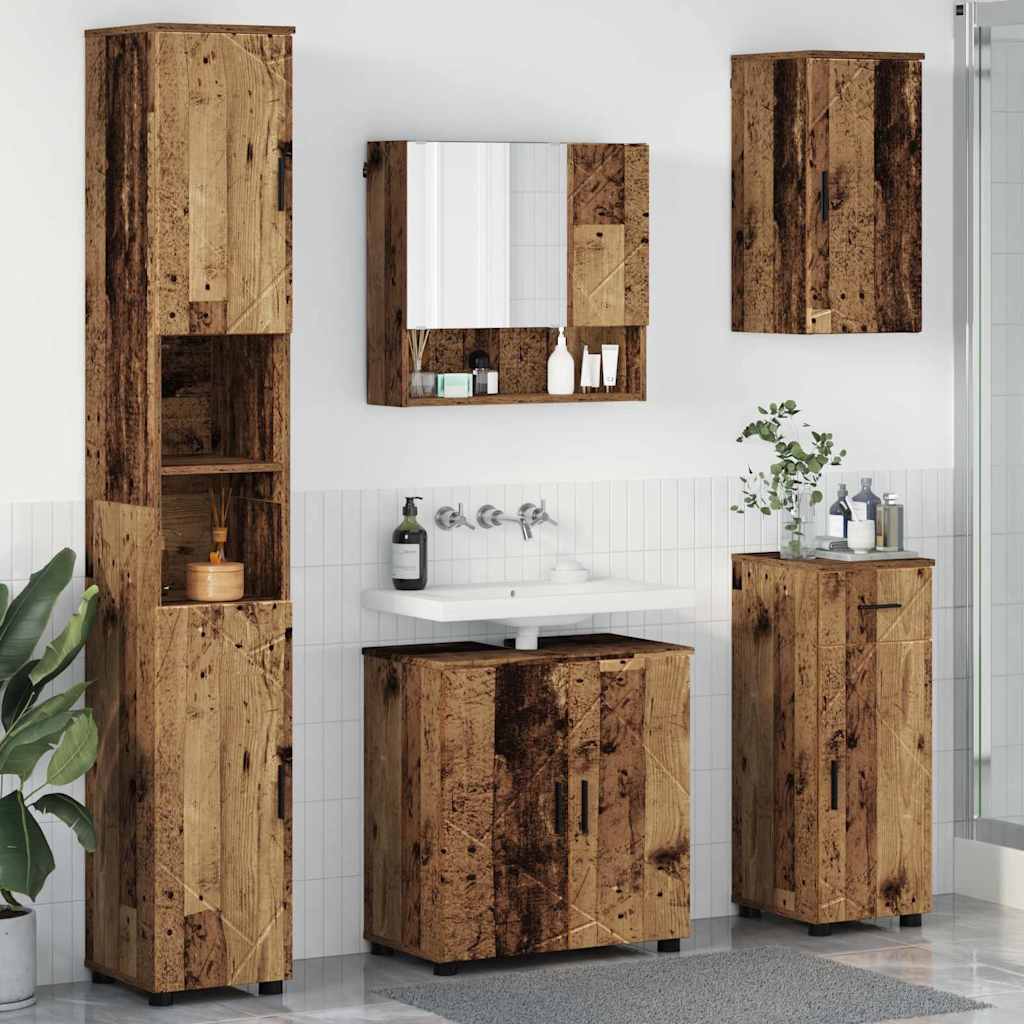 Set di mobili per il bagno 5 pz Legno vecchio 61 x 35 x 64 cm | homemem39