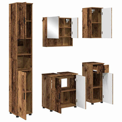Set di mobili per il bagno 5 pz Legno vecchio 61 x 35 x 64 cm | homemem39