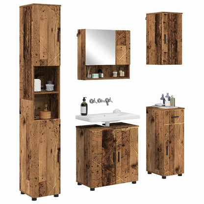 Set di mobili per il bagno 5 pz Legno vecchio 61 x 35 x 64 cm | homemem39