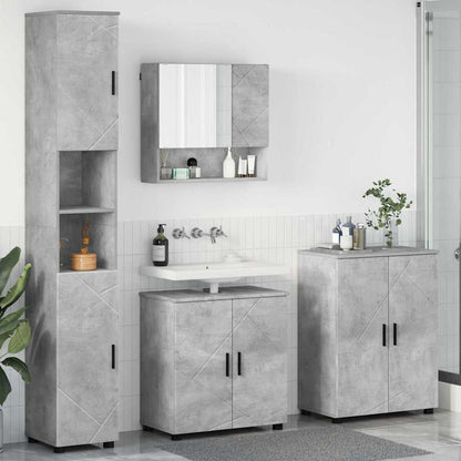Set di mobili per il bagno 4 pz Grigio cemento 61 x 35 x 64 cm | homemem39