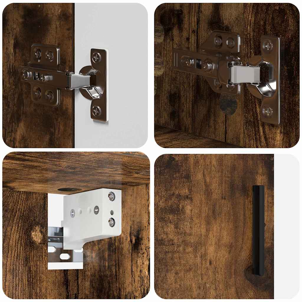 Set di mobili per il bagno 4 pz Rovere fumé 61 x 35 x 64 cm | homemem39